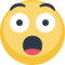 Astonished Face emoji on Facebook